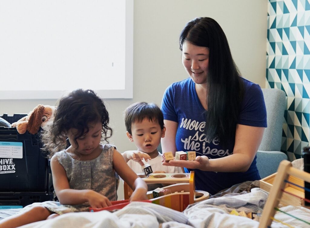 Mom Playing With 2 Kids