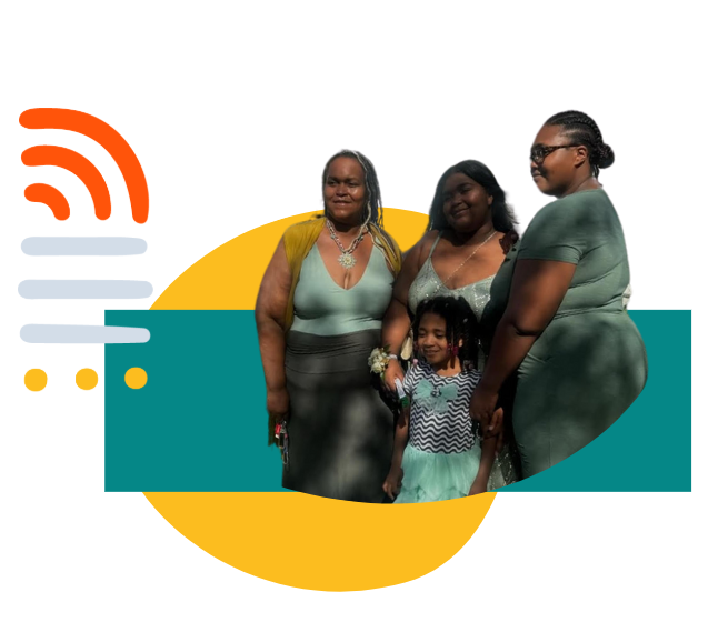 Mia Halthon Jones poses with members of her family